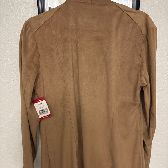 MOTE  Women's Lightweight Faux Suede Zip UP Jacket Size XL  Color TAN - Picture 3 of 11